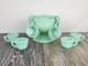 Jadeite Green Milk Glass Strawberry Mini Punch Bowl Set