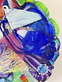 James Nowak Signed Underwater Disc Art Glass Sculpture 2004