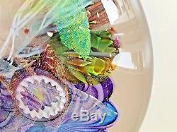 James Nowak Signed Underwater Disc Art Glass Sculpture 2004