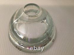 Jeff Goodman Bowl Art Glass Compass North Signed Hand Poured Etched Enameled 6