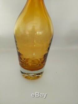 Joel Myers Rare Mid Centry Modern Decanter Blenko Honey Air Twist Stopper #6724