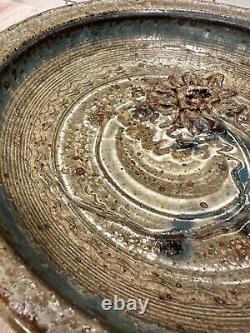 John Glick Plum Tree Pottery Brown 3D Art Pottery Decorative Bowl 10 3/4
