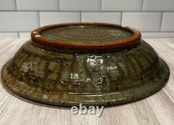 John Glick Plum Tree Pottery Brown 3D Art Pottery Decorative Bowl 10 3/4