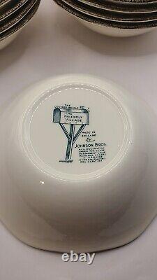 Johnson Brothers Friendly Village Square Cereal Bowls Covered Bridge Set Of 13