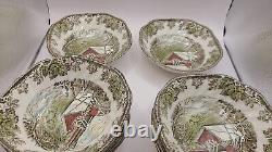 Johnson Brothers Friendly Village Square Cereal Bowls Covered Bridge Set Of 13