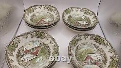 Johnson Brothers Friendly Village Square Cereal Bowls Covered Bridge Set Of 13