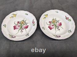 KG Luneville France Porcelain 6 pc Lot + 2 Replacement Bowls with Matching Pattern