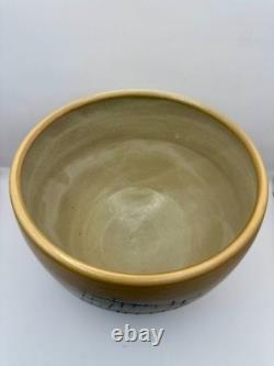 Korean Studio Pottery Bowl Cobalt Slip Lines, Modern Buncheong Aesthetic Korean Studio Pottery Bowl Cobalt Slip Lines, Modern Buncheong Aesthetic