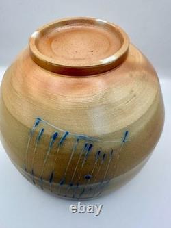 Korean Studio Pottery Bowl Cobalt Slip Lines, Modern Buncheong Aesthetic Korean Studio Pottery Bowl Cobalt Slip Lines, Modern Buncheong Aesthetic