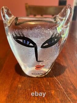 Kosta Boda Art Glass Ulrica Hydman Vallien Hand Painted Art Glass Sculpture