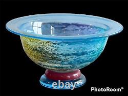 Kosta Boda Cancan 9 Footed Bowl Kjell Engman Sweden Art Glass 59146