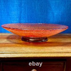 Kosta Boda Large Red Bowl Anna Ehrner Tellus Shallow Red Art Glass 14.5