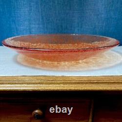 Kosta Boda Large Red Bowl Anna Ehrner Tellus Shallow Red Art Glass 14.5