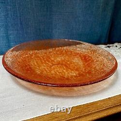 Kosta Boda Large Red Bowl Anna Ehrner Tellus Shallow Red Art Glass 14.5