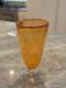 Kosta Boda Vase-Red Rim & Orange Footed Base Crys & Glass By Bertiel Vallien