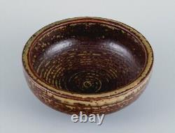 Kresten Bloch for Royal Copenhagen, bowl in stoneware with sung glaze. 1957