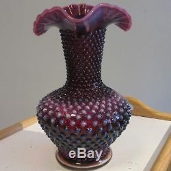 LARGE 11 inch tall FENTON HOBNAIL PITCHER in the RARE PLUM OPALESCENT