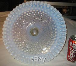 Large Antique Vintage Fenton White Opalescent French Cake Pedestal Plate Stand