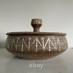 LARGE Rare Mid Century Studio Covered Art Pottery Bowl by Mary Kring Risley