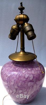 LARGE SIGNED STEUBEN CLUTHRA VASE MADE INTO A LAMP, Rewiring NEEDED