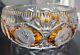 LARGE Vintage 1960's Julia Glassworks Amber Cut To Clear Crystal Made In Poland