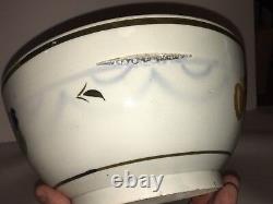 LC2 Large Staffordshire Pearlware Mixing Bowl Leeds Floral 5 Color Ca. 1820's
