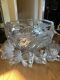 LE Smith Crystal Punch Bowl With 18 Crystal Cups