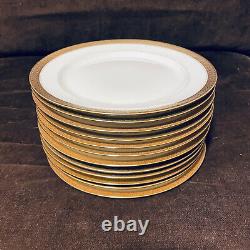 LIMOGES FRANCE GOLD RIM EDGE Haviland GOA France SET Of Twelve (12) Excellent