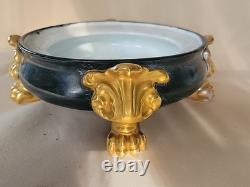 LIMOGES FRANCE LARGE HP ROSES JARDENIER WithLION FACES ON STAND CLOW FEET AS IS