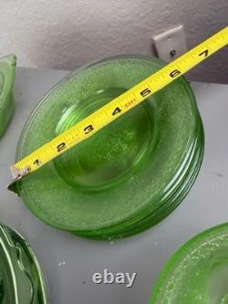 LOT Federal Uranium Glass Vaseline Lovebirds 54 Pieces Green Milk Regular Glass