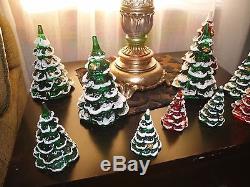 LOT OF 10Fenton Glass Christmas treesGOLD PARTRIDGEREDGREEN