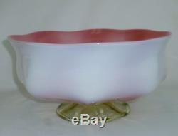 LOUIS C TIFFANY Favrile Signed Large 11 Inch Footed Bowl Compote #1863