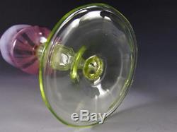L. C. T. Tiffany Favrile Art Glass Pastel Green & Pink Stemmed Wine Goblet