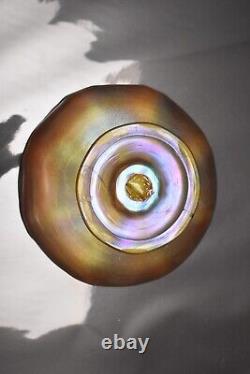 L. C. T. Tiffany Favrille Compote Bowl Louis Comfort Art Glass iridescent (repair)