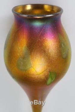 L. C. Tiffany Favrile Antique Floriform Iridescent Art Glass Vase 12