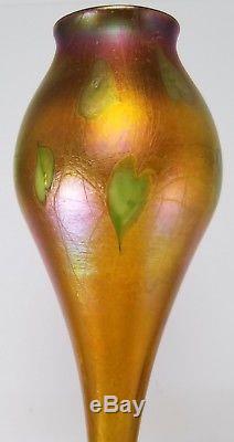 L. C. Tiffany Favrile Antique Floriform Iridescent Art Glass Vase 12