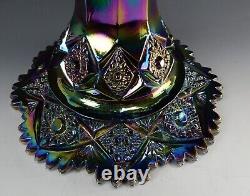 L. E Smith Carnival Glass Amethyst Sawtooth Hobstar Punch Bowl, Base, with 6 Cups