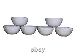 L'Objet Perlee Blanc Set Of 6 Cereal Bowls Porcel Paris 5.5 Porcelain White