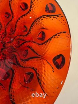 Lalique Large 16 Red Serpentine Centerpiece Bowl Spectacular & MINT CONDITION