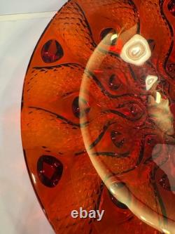 Lalique Large 16 Red Serpentine Centerpiece Bowl Spectacular & MINT CONDITION