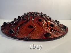 Lalique Large 16 Red Serpentine Centerpiece Bowl Spectacular & MINT CONDITION