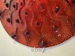 Lalique Large 16 Red Serpentine Centerpiece Bowl Spectacular & MINT CONDITION