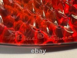 Lalique Large 16 Red Serpentine Centerpiece Bowl Spectacular & MINT CONDITION
