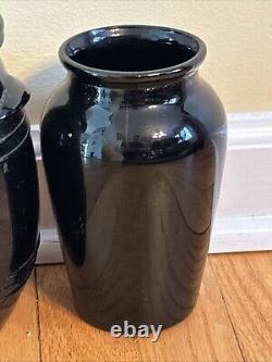 Large 16 Pc. Collection Of Antique & Vintage Black Amathyst Glass Must See
