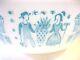 Large 4 Qt Vintage 1950's Pyrex Amish Butterprint Aqua Mixing Serving Bowl