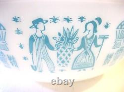 Large 4 Qt Vintage 1950's Pyrex Amish Butterprint Aqua Mixing Serving Bowl