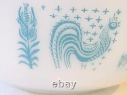 Large 4 Qt Vintage 1950's Pyrex Amish Butterprint Aqua Mixing Serving Bowl