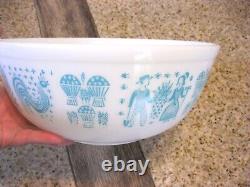 Large 4 Qt Vintage 1950's Pyrex Amish Butterprint Aqua Mixing Serving Bowl