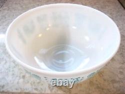 Large 4 Qt Vintage 1950's Pyrex Amish Butterprint Aqua Mixing Serving Bowl