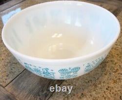 Large 4 Qt Vintage 1950's Pyrex Amish Butterprint Aqua Mixing Serving Bowl